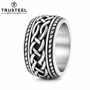 316L Stainless Steel Celtic Knot Ring Silver Viking Wedding Band Men size 14
